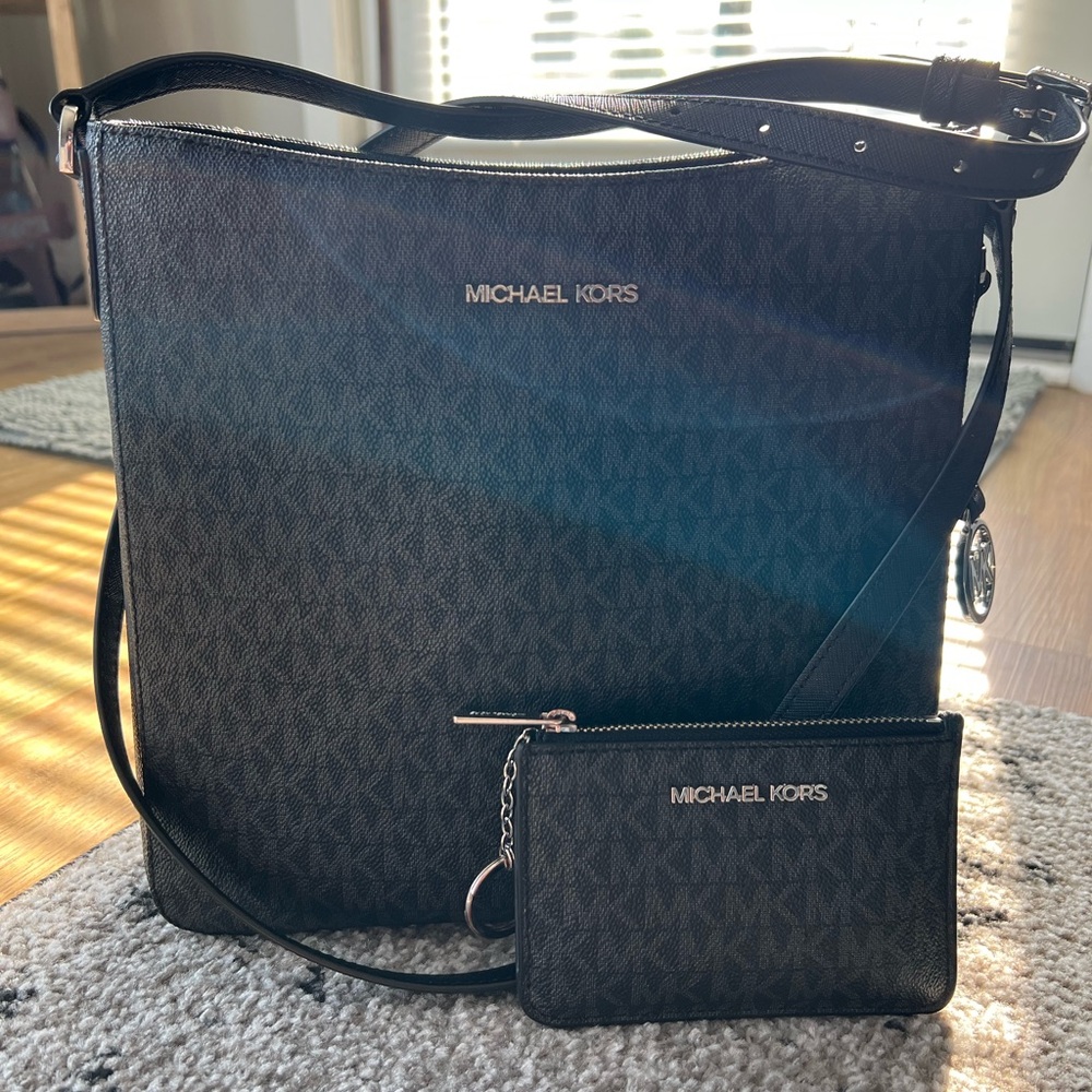 Michael Kors Jet Set Travel Large Logo Messenger Bag & Travel Small Coin Purse